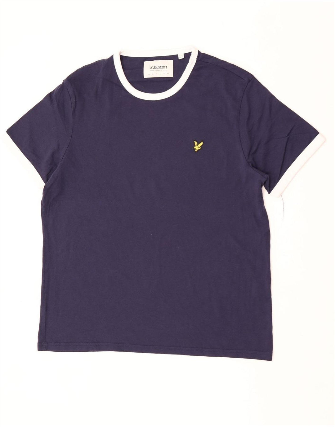 Lyle & Scott T-shirt da uomo Top Large Blu Navy Colourblock
