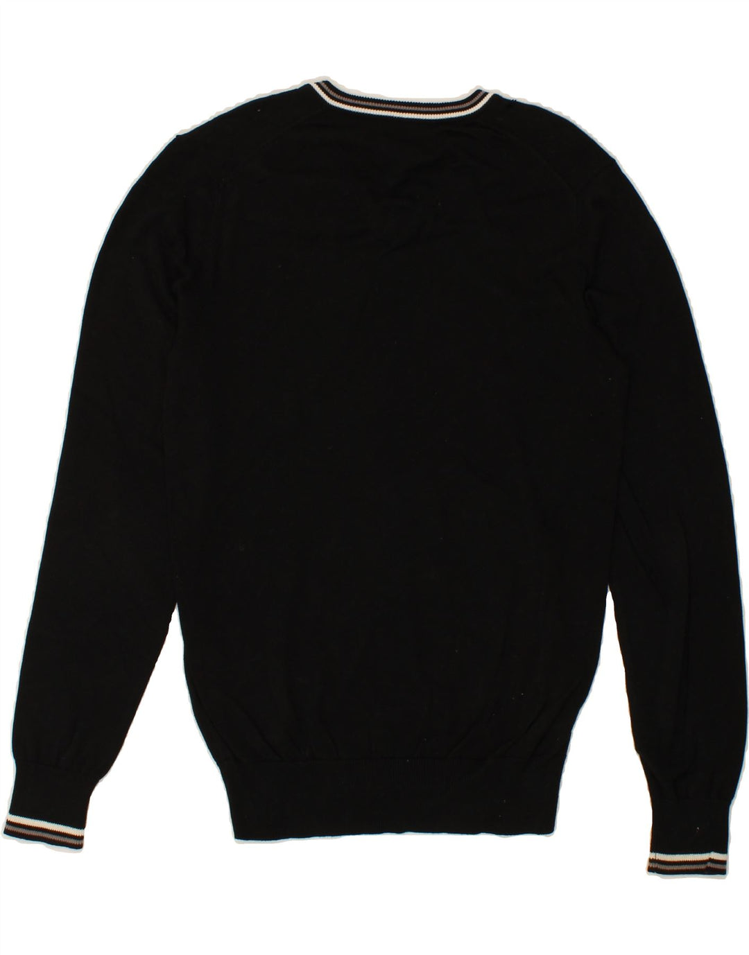 BEN SHERMAN Maglione da uomo con scollo a V Heritage in cotone nero medio