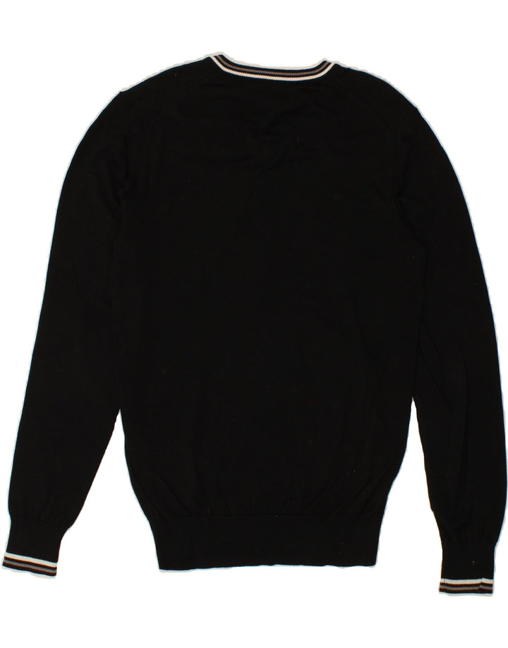 BEN SHERMAN Maglione da uomo con scollo a V Heritage in cotone nero medio