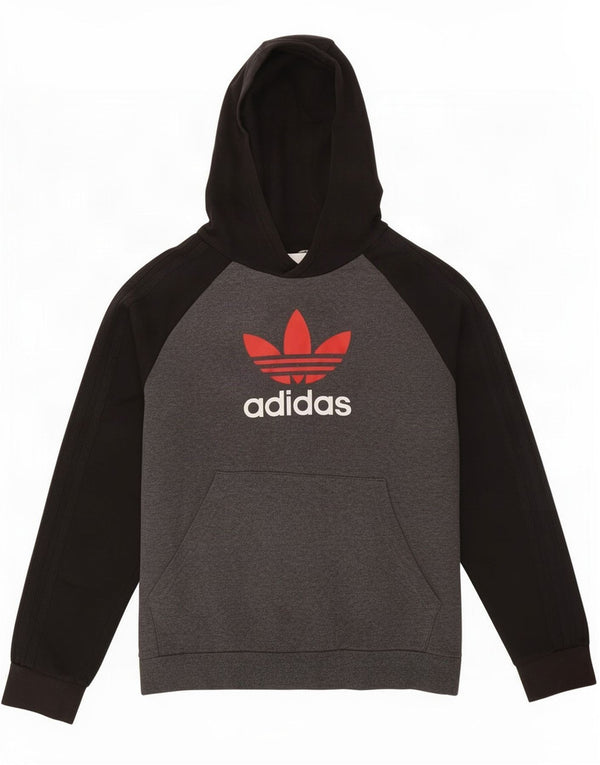 Adidas Felpa con cappuccio grafica da ragazzo 13-14 anni Cotone color block grigio