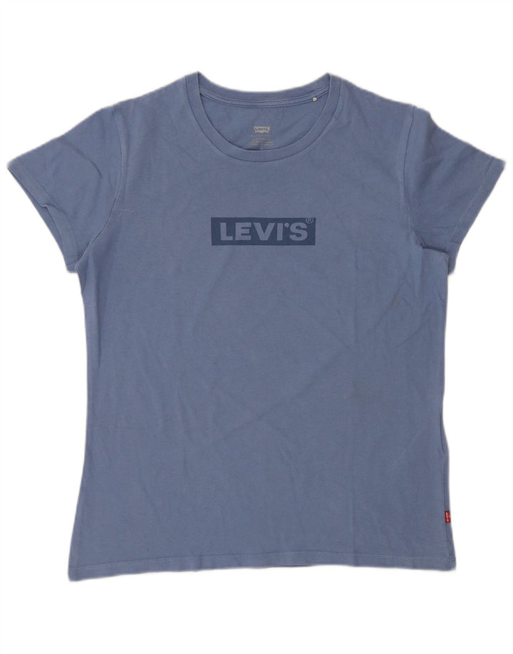 T-shirt grafica da donna Levi's Top UK 14 cotone blu medio