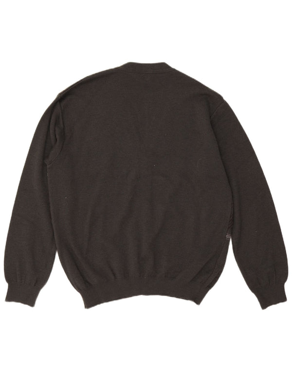 Maglione cardigan da uomo Montecatini XL grigio geometrico in lana merino