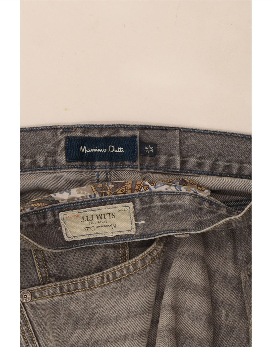 Jeans slim da uomo Massimo Dutti EU 46 XL W36 L28 Grigio