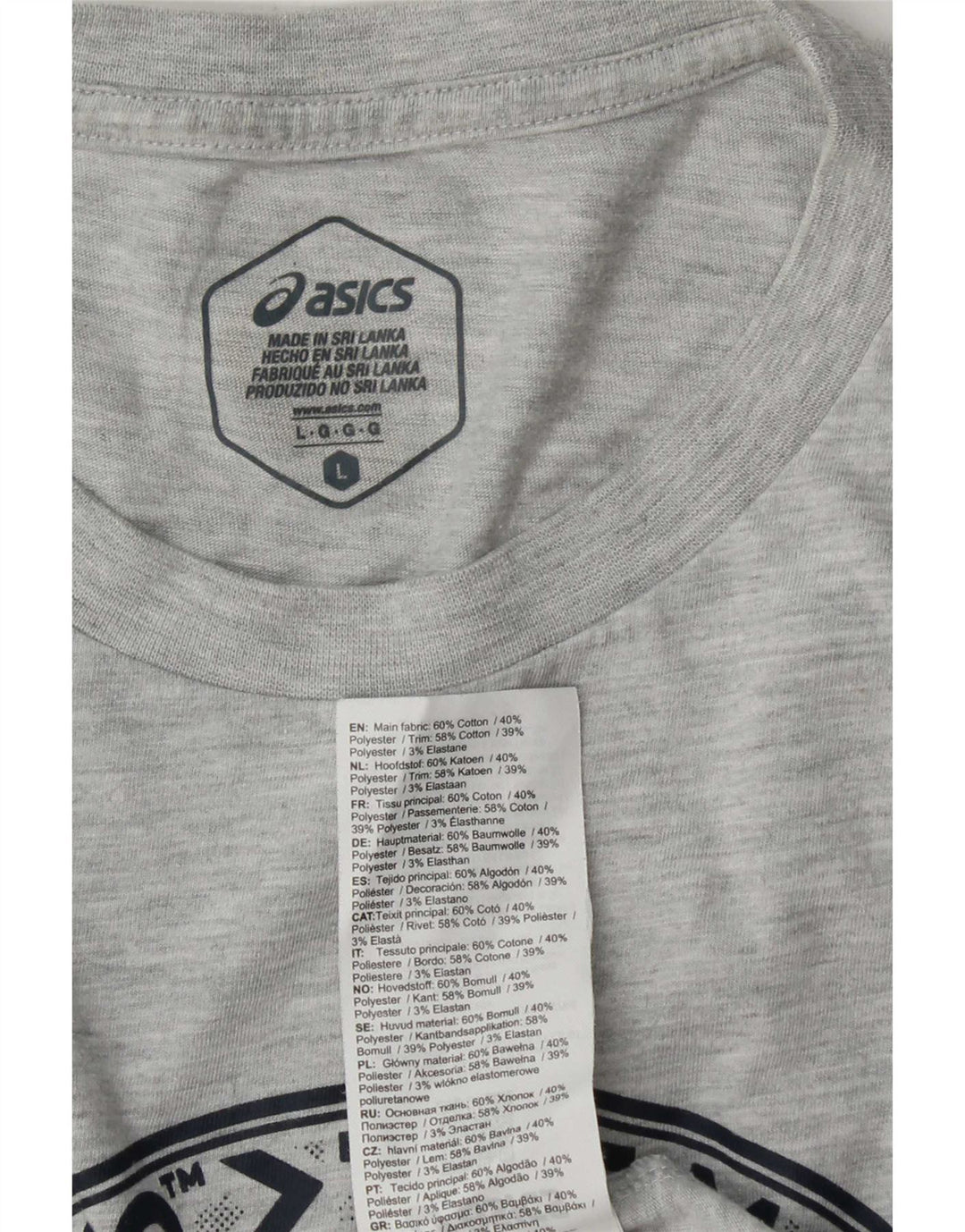 T-shirt grafica da uomo Asics, taglia grande, in cotone grigio