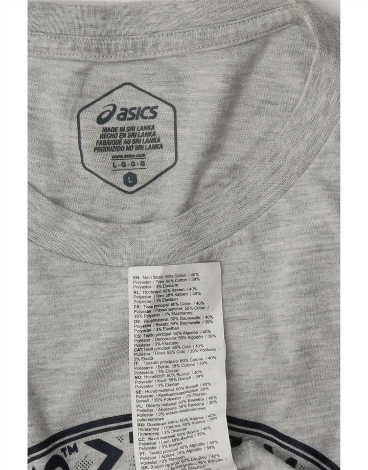T-shirt grafica da uomo Asics, taglia grande, in cotone grigio