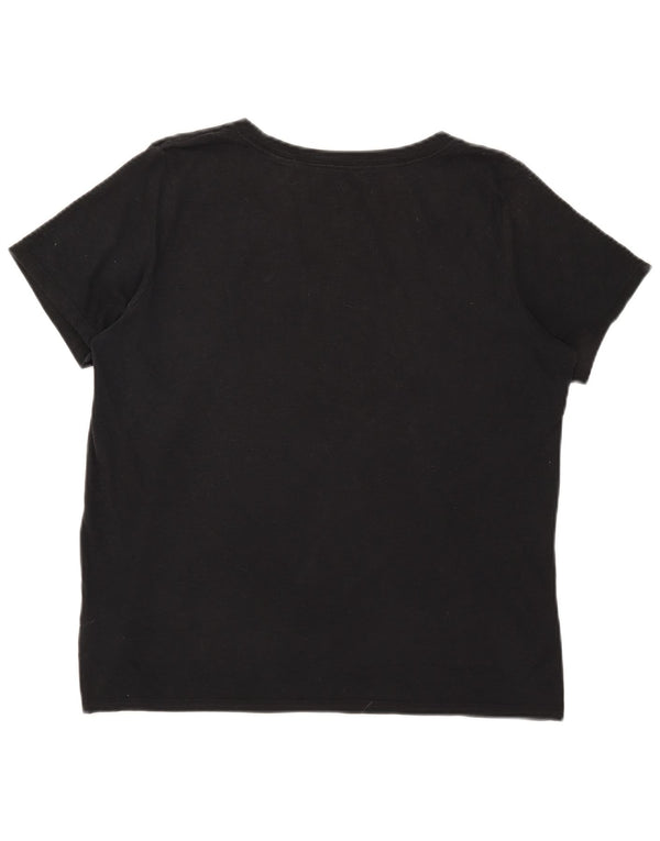 T-shirt grafica Nike Dri Fit da donna, taglia UK 16, grande, cotone nero