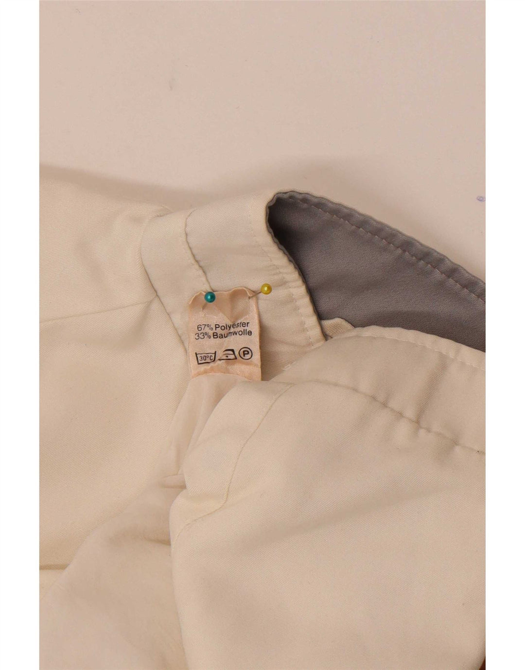 Giubbotto bomber vintage da donna IT 46 Large in poliestere color block bianco