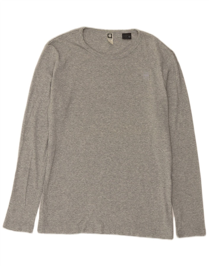 Top da uomo G-Star a maniche lunghe in cotone chiazzato grigio grande
