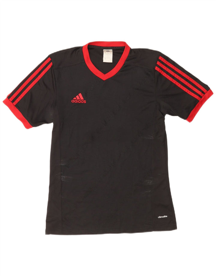 Maglietta Adidas Climalite da uomo, piccola, a righe nere