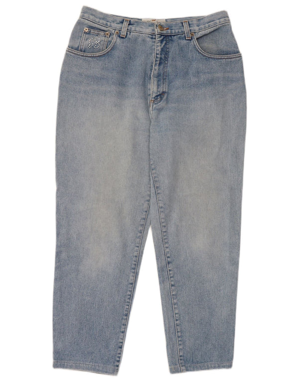 Jeans affusolati corti da donna Blumarine EU 42 Large W30 L25 Cotone blu