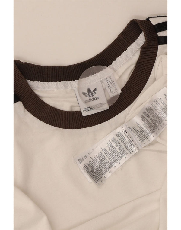 T-shirt oversize da donna ADIDAS UK 10 piccola in cotone bianco