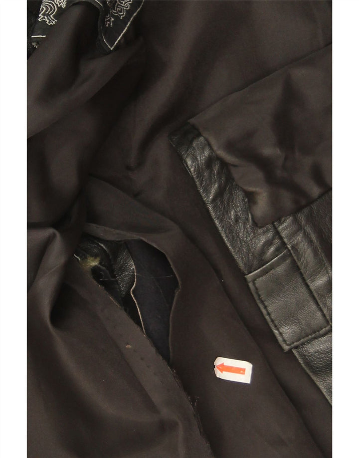 Giacca in pelle da donna vintage EU 42 grande in pelle nera