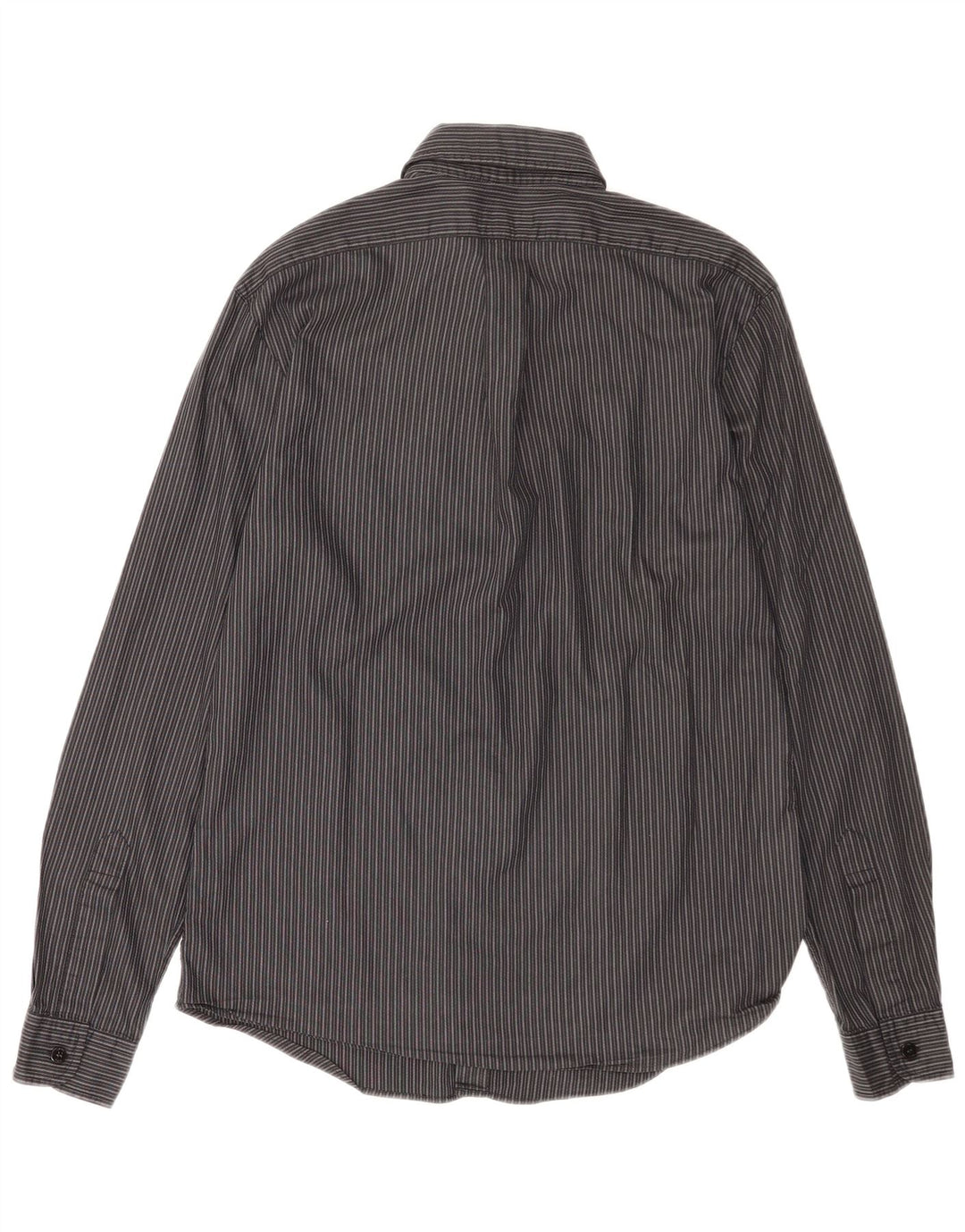 Camicia Armani Jeans Uomo In Cotone Rigato Grigio Medio