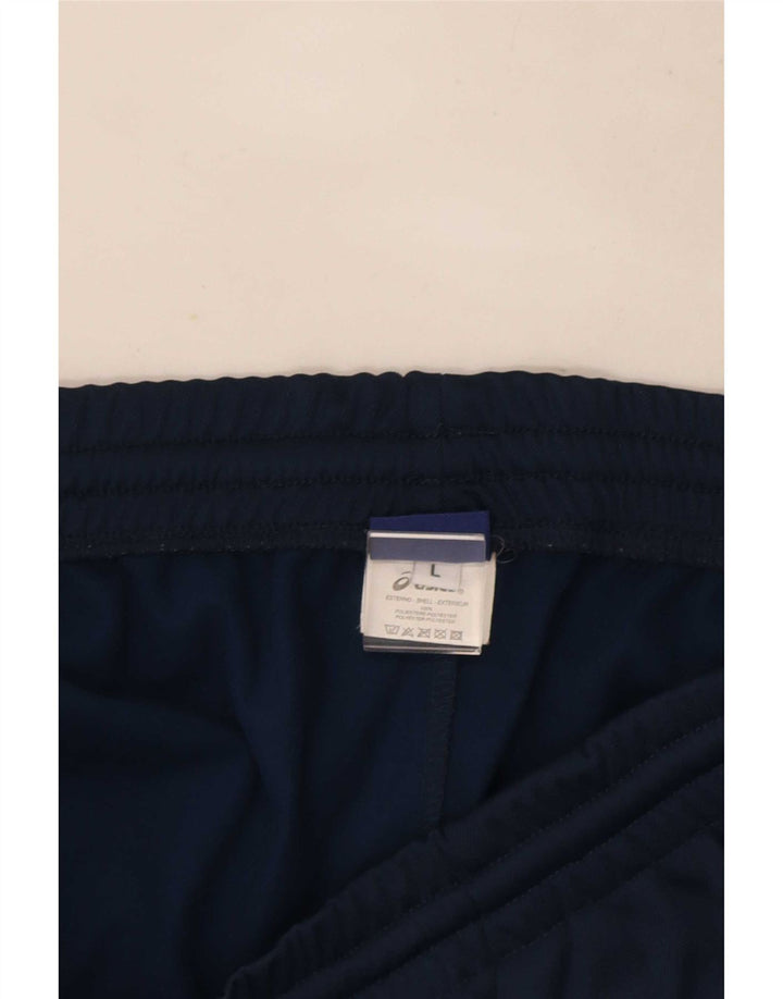 Pantaloni da tuta da uomo Asics grandi in poliestere blu navy