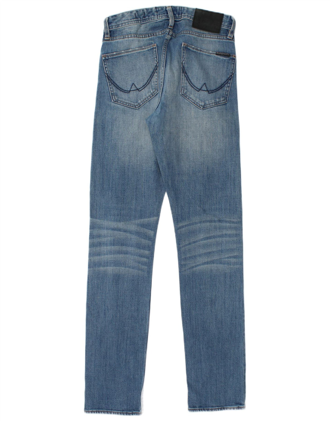 SUPERDRY Mens Distressed Slim Jeans W28 L32 Blue Cotton