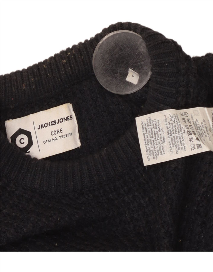 JACK & JONES Maglione maglione girocollo da uomo grande in cotone blu navy
