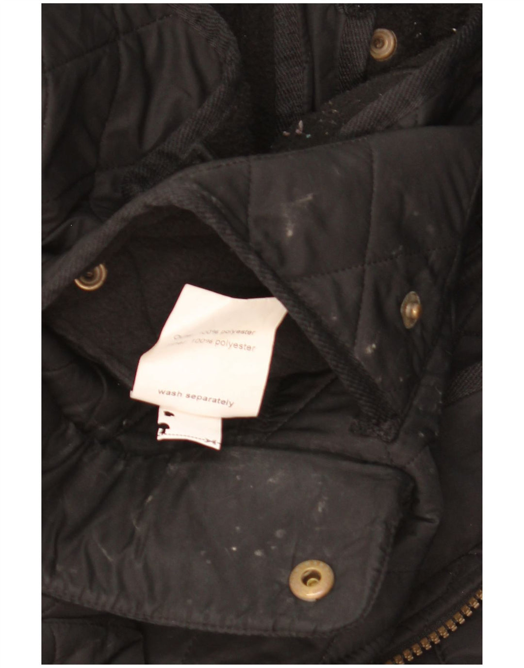 Giacca trapuntata militare da donna Barbour UK 14 grande poliestere nero