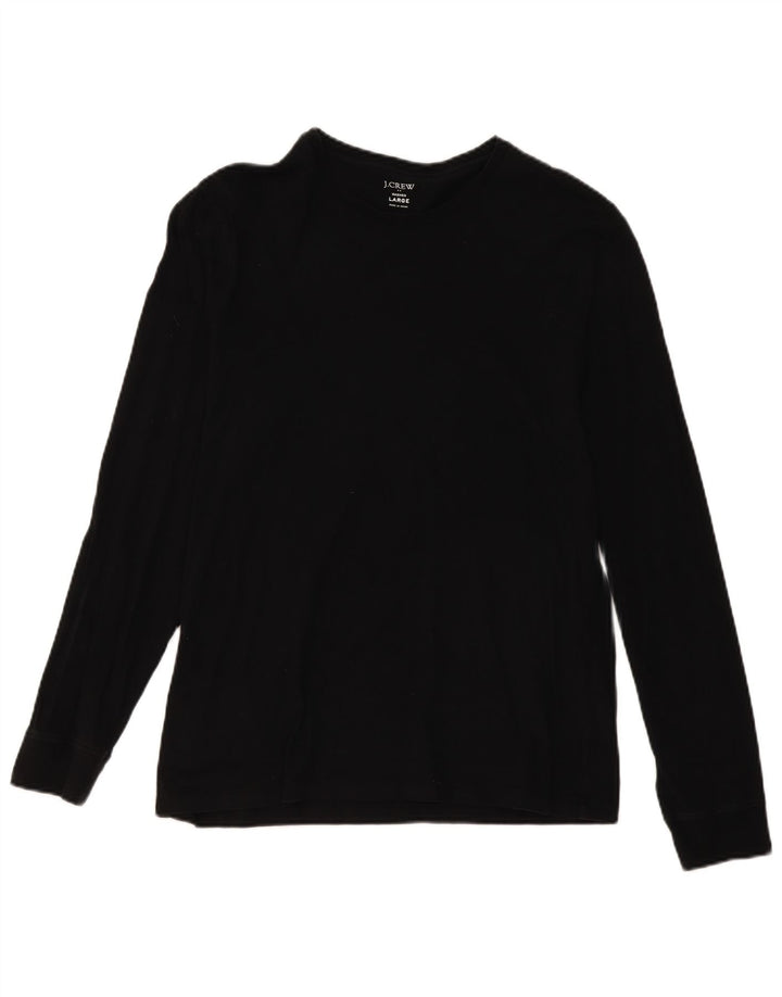 J. CREW Top da donna a maniche lunghe UK 16 grande cotone nero