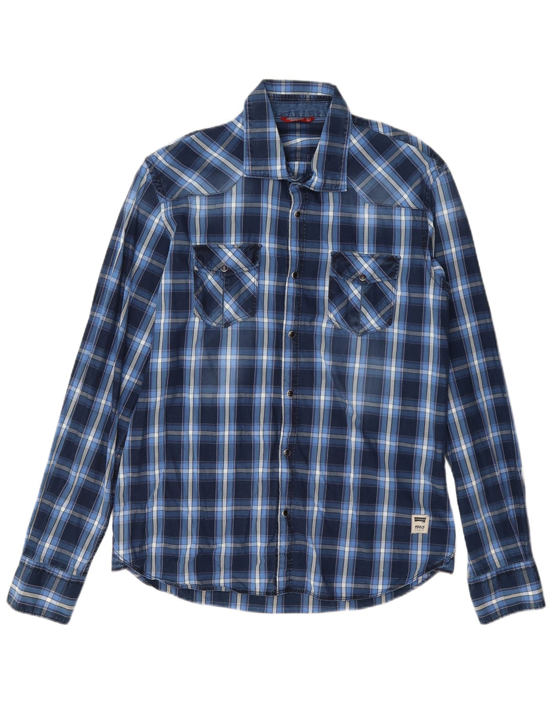 Camicia Carrera da uomo extra slim fit a quadri blu grandi
