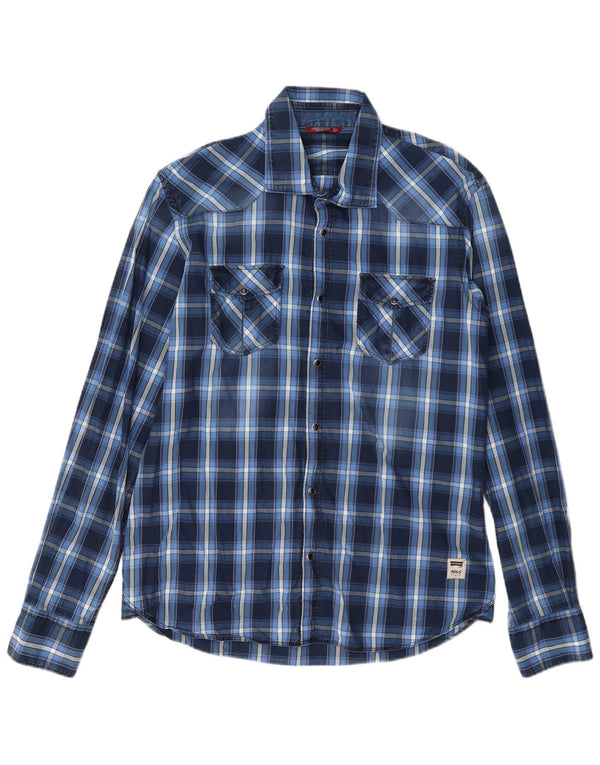 Camicia Carrera da uomo extra slim fit a quadri blu grandi