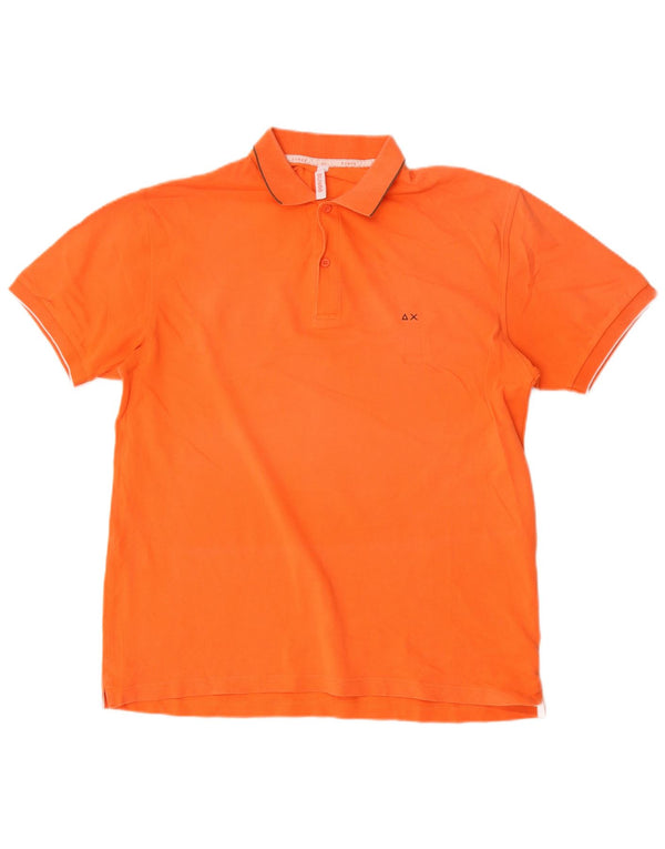 Polo da uomo Sun68 2XL in cotone arancione