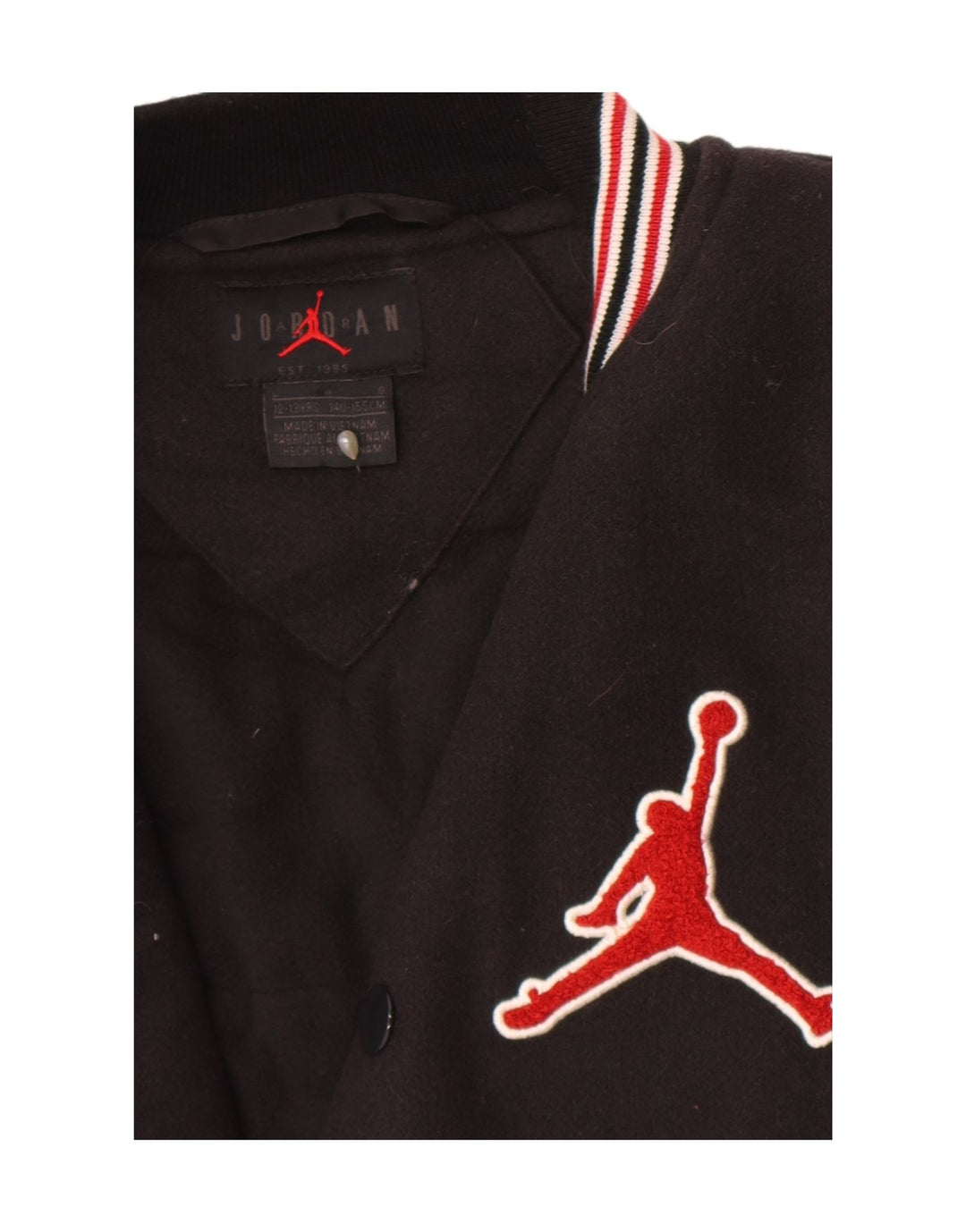 Giacca Jordan Graphic Varsity da ragazzo 12-13 anni Large Black Colourblock