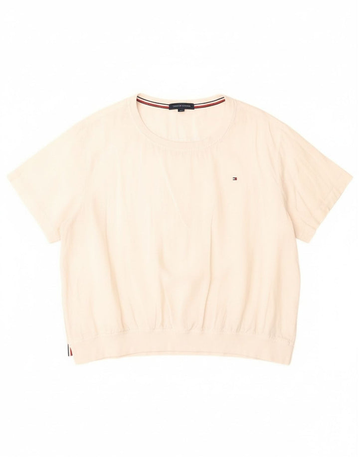 Camicetta da donna Tommy Hilfiger Top UK 20 2XL Lino bianco