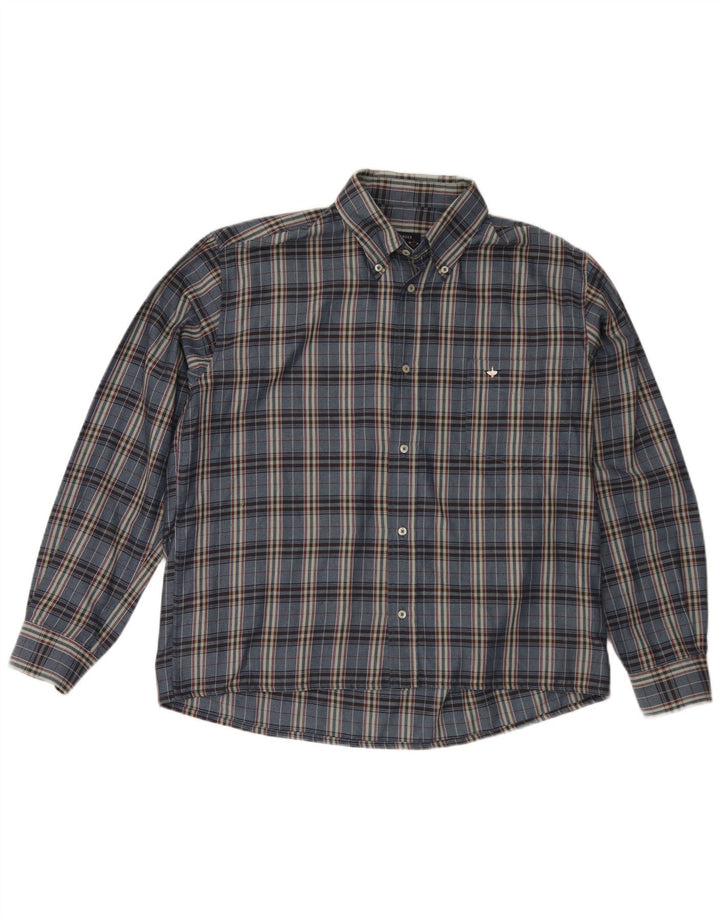 Camicia in flanella da uomo Goose & Gander IT 48 medio blu navy a quadri