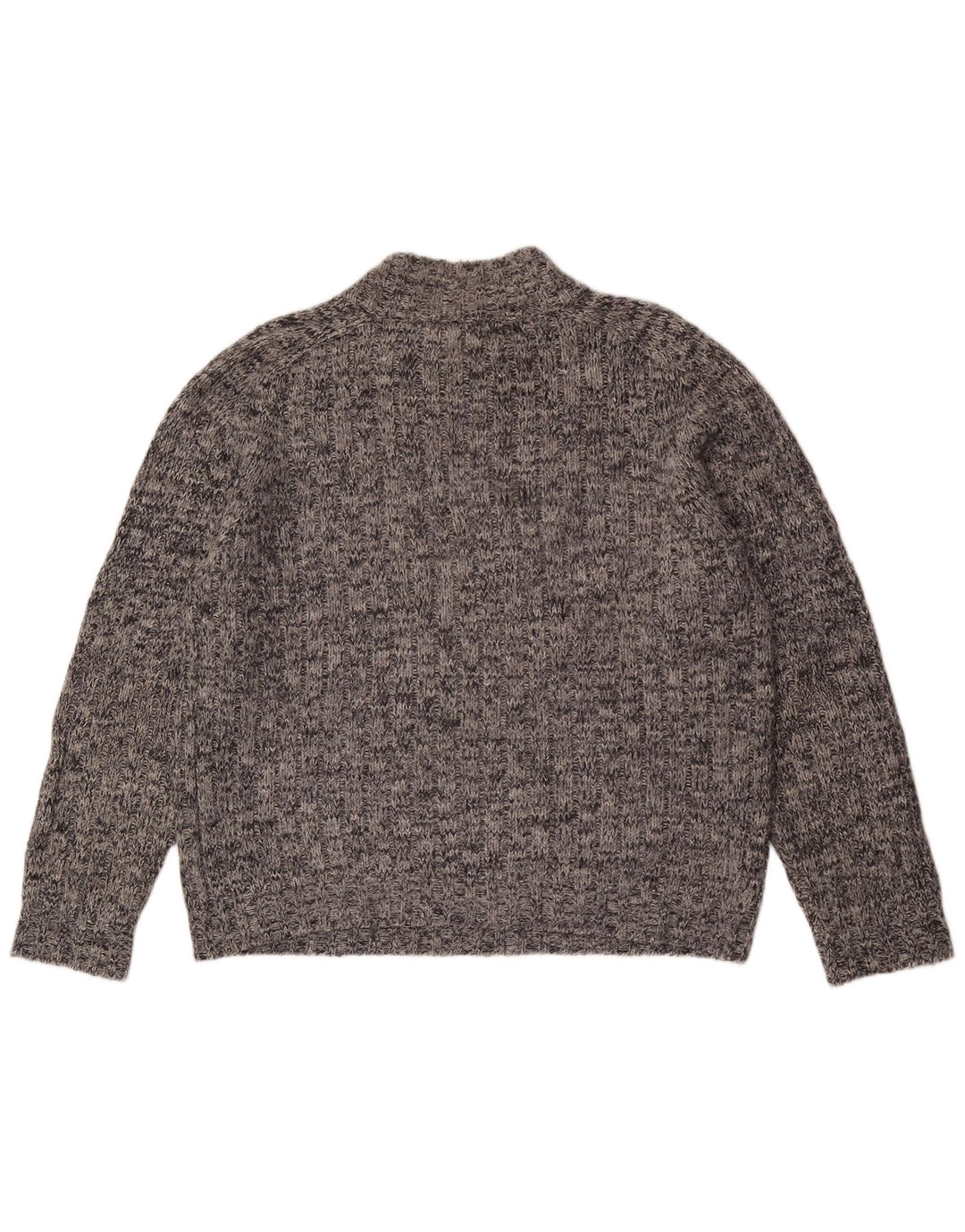 Maglione da donna Marks & Spencer con zip e collo UK 16 grande grigio screziato