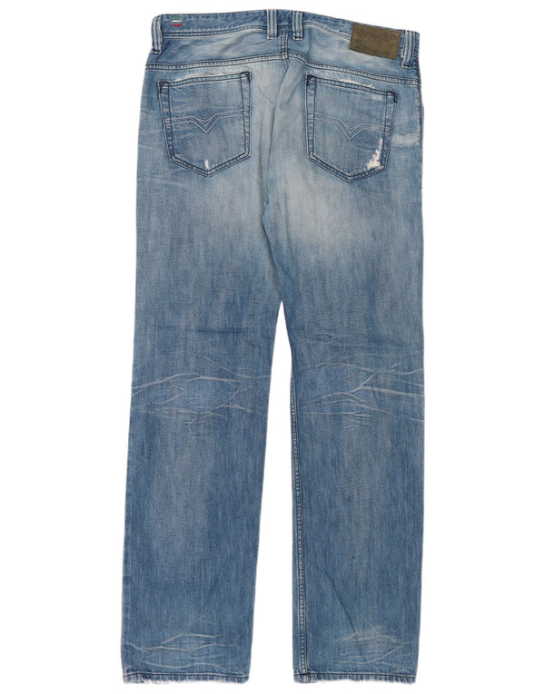 Diesel Mens Safado Regular Slim Straight Jeans W33 L32 Blue Cotton
