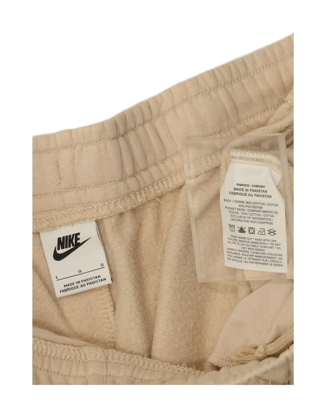 Pantaloncini sportivi Nike da uomo di grandi dimensioni in cotone beige