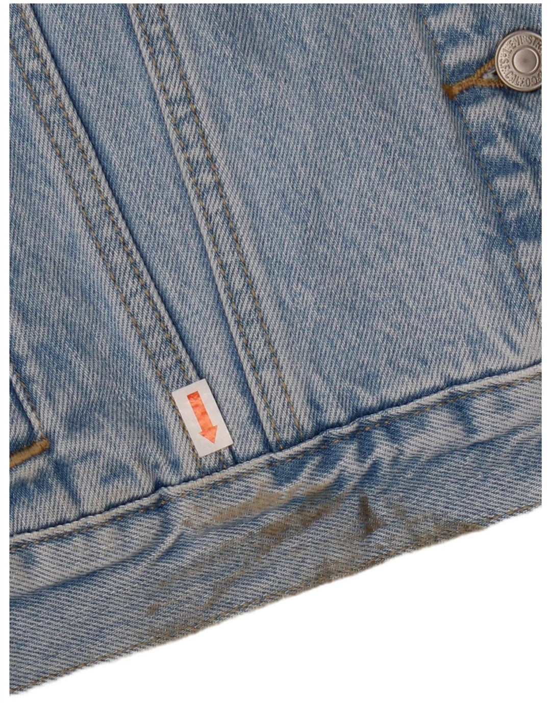 Giacca di jeans corta da donna Levi's UK 16 grande cotone floreale blu