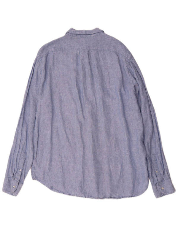 J. Crew Camicia da uomo alta vestibilità classica XL Lino blu