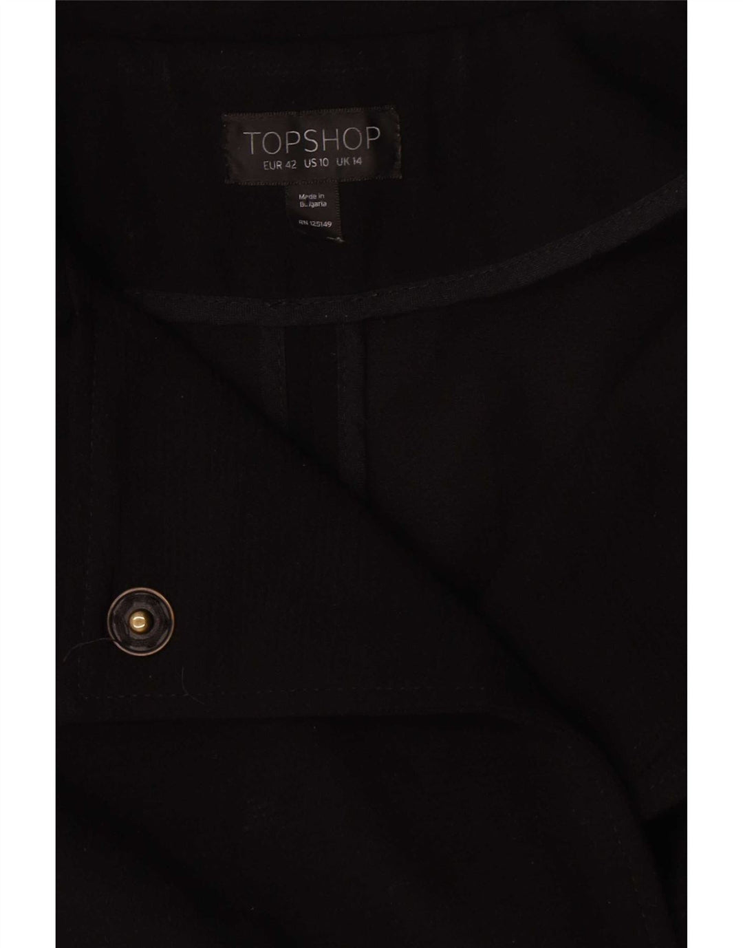 Soprabito oversize da donna Topshop UK 14 grande poliestere nero