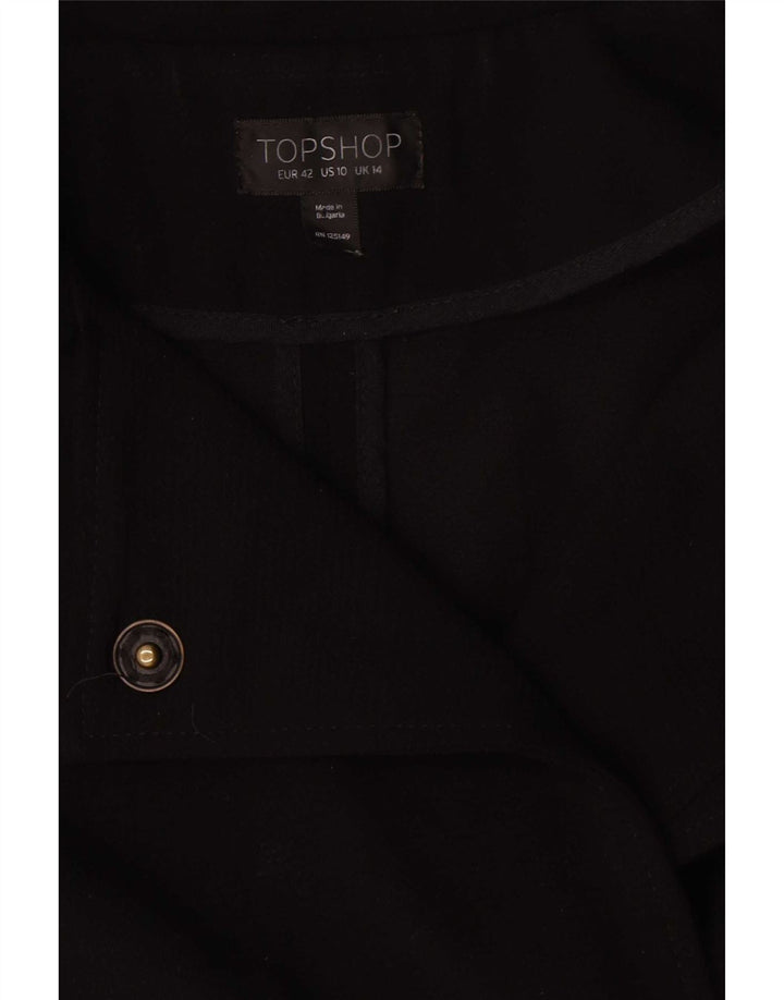 Soprabito oversize da donna Topshop UK 14 grande poliestere nero
