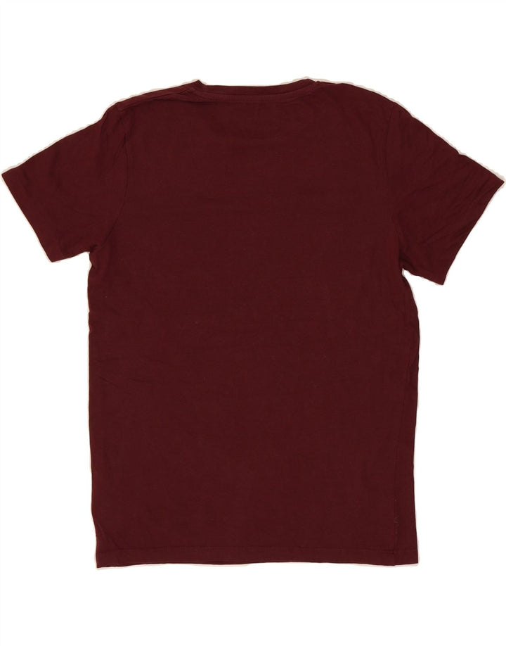 JACK & JONES Mens Graphic T-Shirt Top Medium Burgundy Cotton Vintage Jack & Jones and Second-Hand Jack & Jones from Messina Hembry 