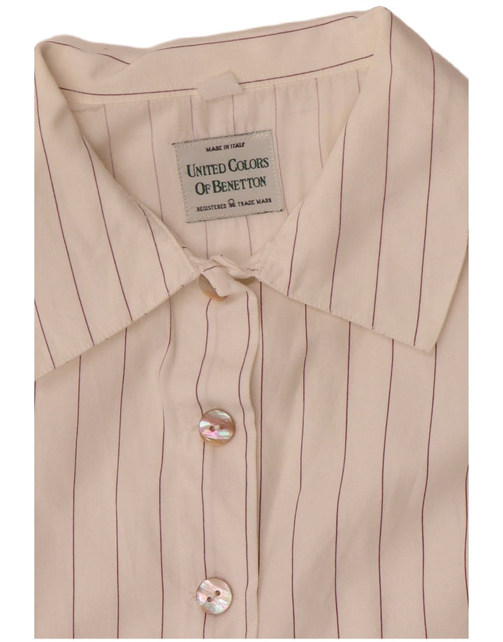 Camicia da donna Benetton UK 16 a righe bianche grandi