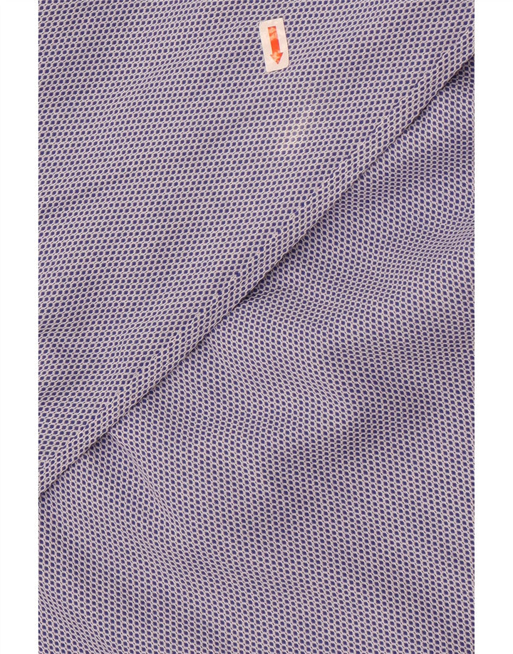 Camicia da uomo su misura Boggi taglia 40 15 3/4 cotone geometrico blu medio