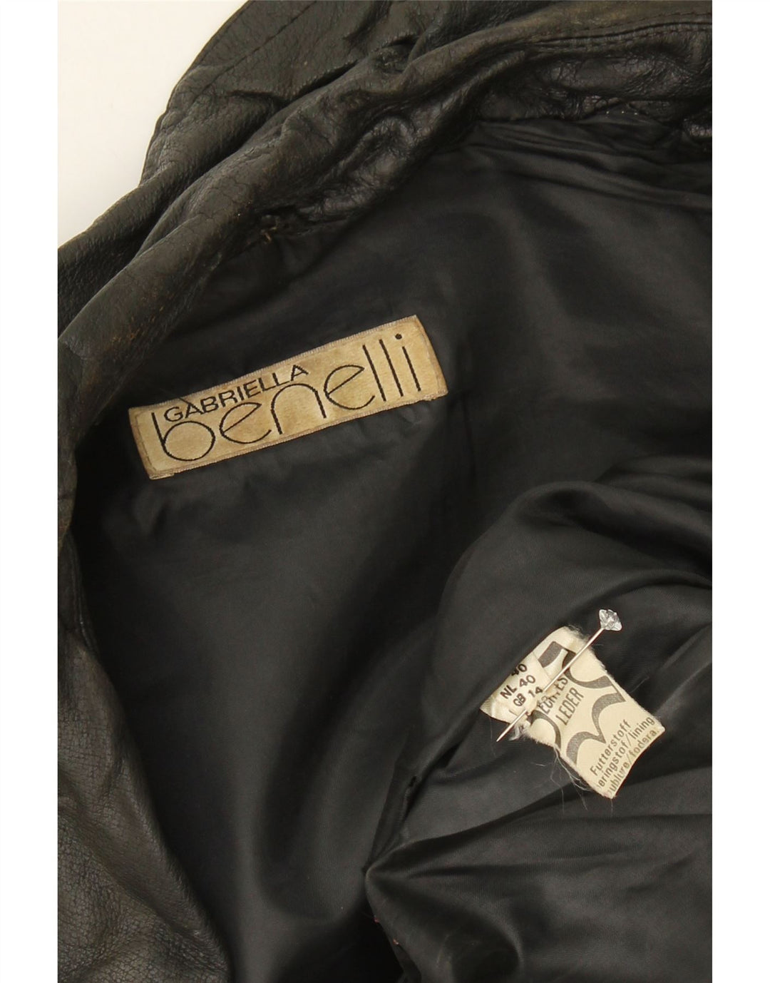 GABRIELLA BENELLI Womens Leather Jacket UK 14 Large Green Leather Vintage Gabriella Benelli and Second-Hand Gabriella Benelli from Messina Hembry 
