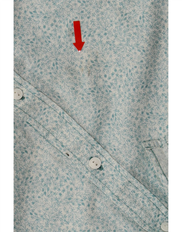 LEVI'S Mens Short Sleeve Shirt Medium Blue Floral Cotton Vintage Levi's and Second-Hand Levi's from Messina Hembry 