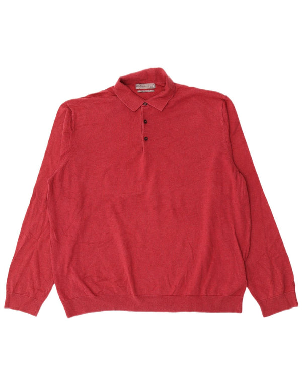 Maglione da uomo Marks & Spencer con collo alto XL in cotone rosso
