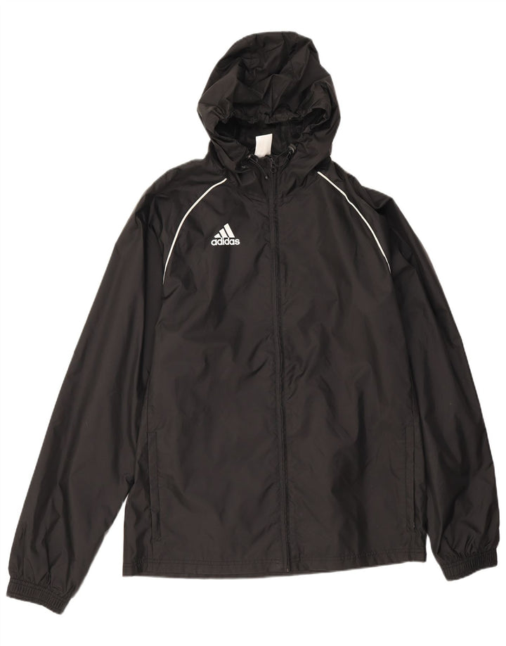 Giacca antipioggia con cappuccio da uomo Adidas UK 36 Small nera in poliammide