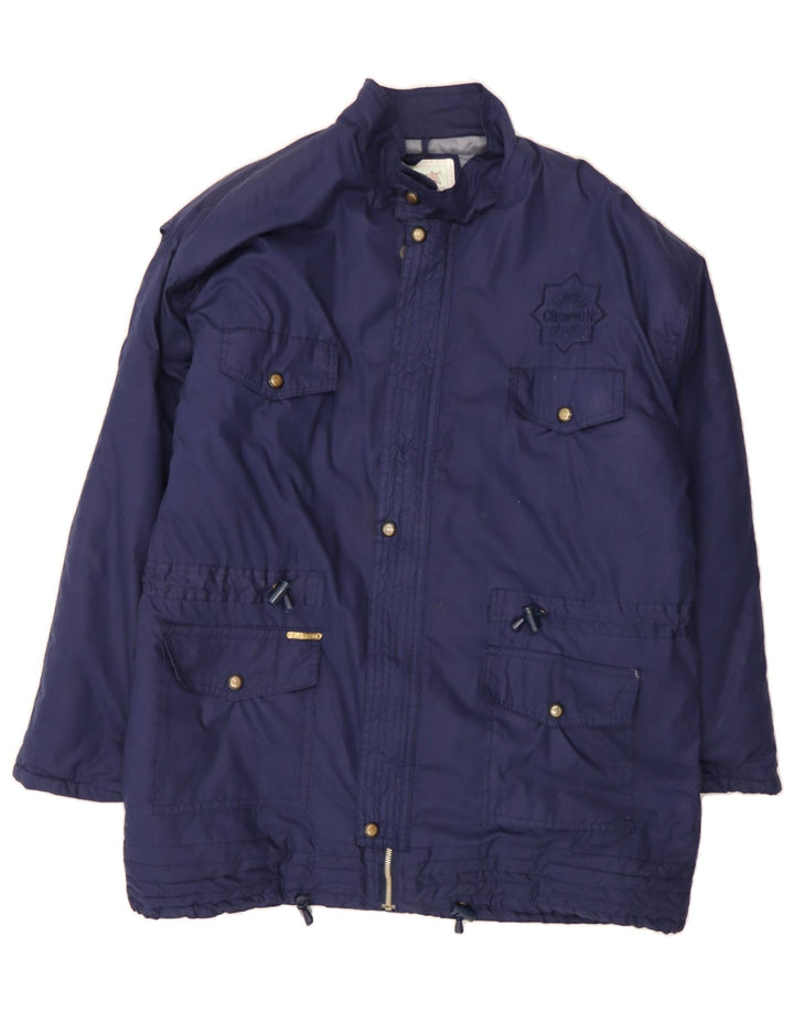 VINTAGE Mens Utility Jacket IT 54 2XL Navy Blue Polyester Vintage Vintage and Second-Hand Vintage from Messina Hembry 