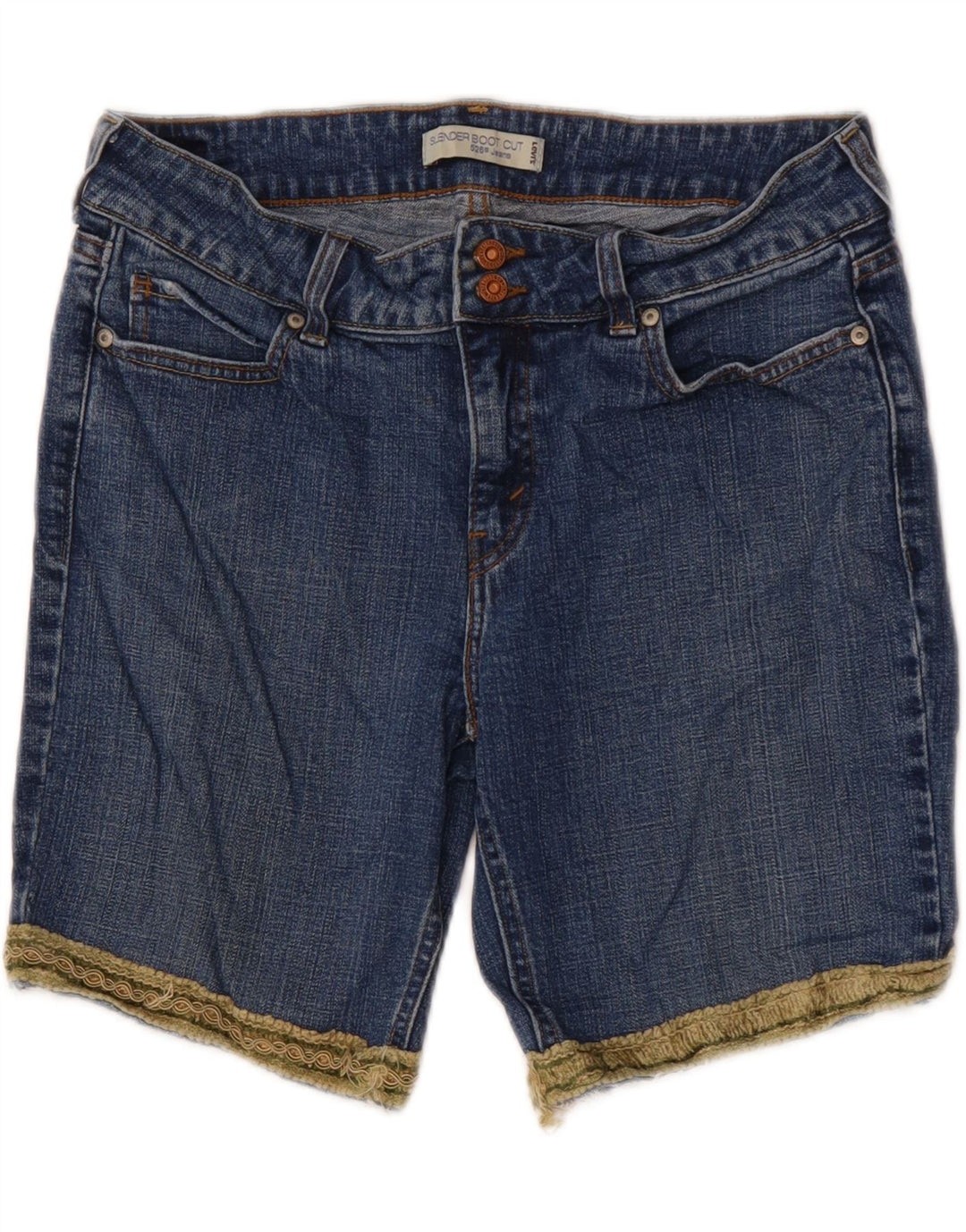 Pantaloncini di jeans Levi's 526 da donna US 12 Large W32 Cotone blu
