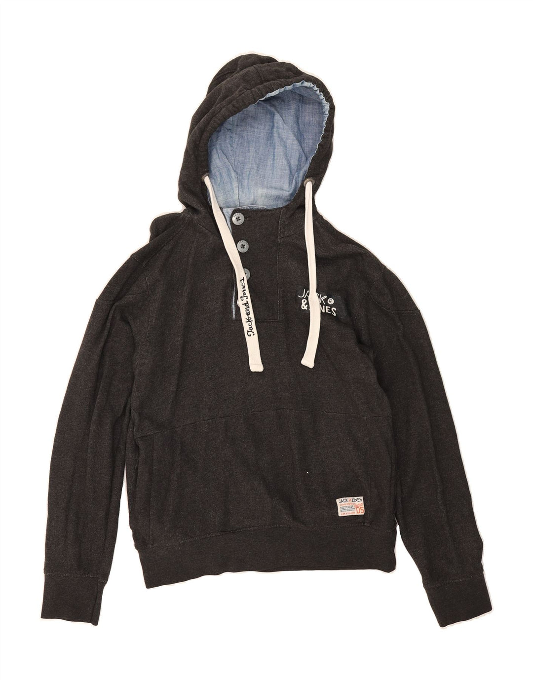 JACK & JONES Mens Hoodie Jumper Medium Grey Vintage Jack & Jones and Second-Hand Jack & Jones from Messina Hembry 