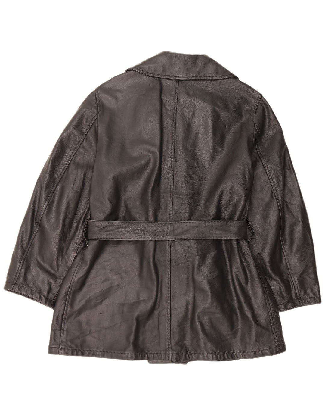 Giacca in pelle vintage da uomo IT 46 piccola nera