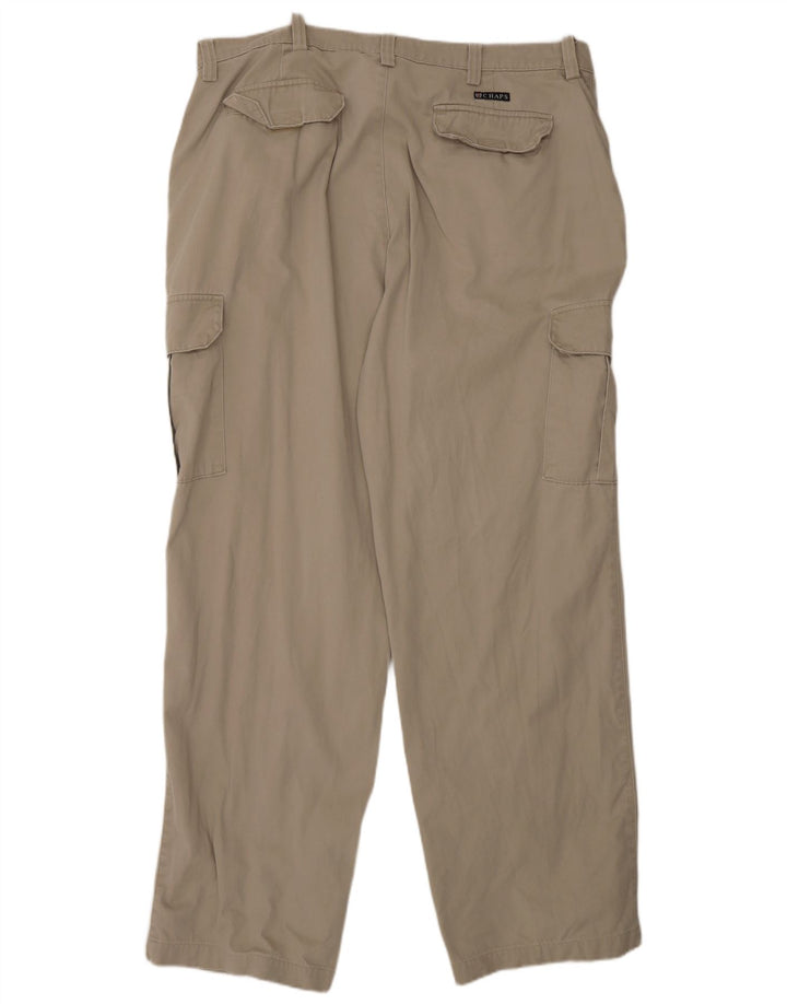 Pantaloni cargo dritti da uomo Chaps W38 L32 in cotone grigio