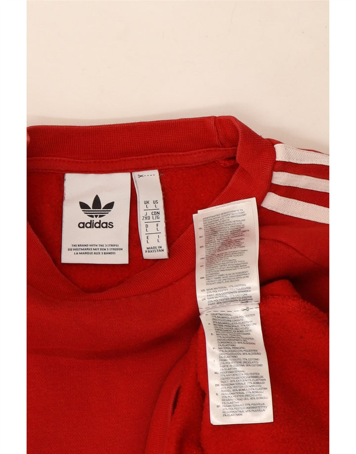 Felpa Adidas Uomo Maglione Grande Rosso Cotone