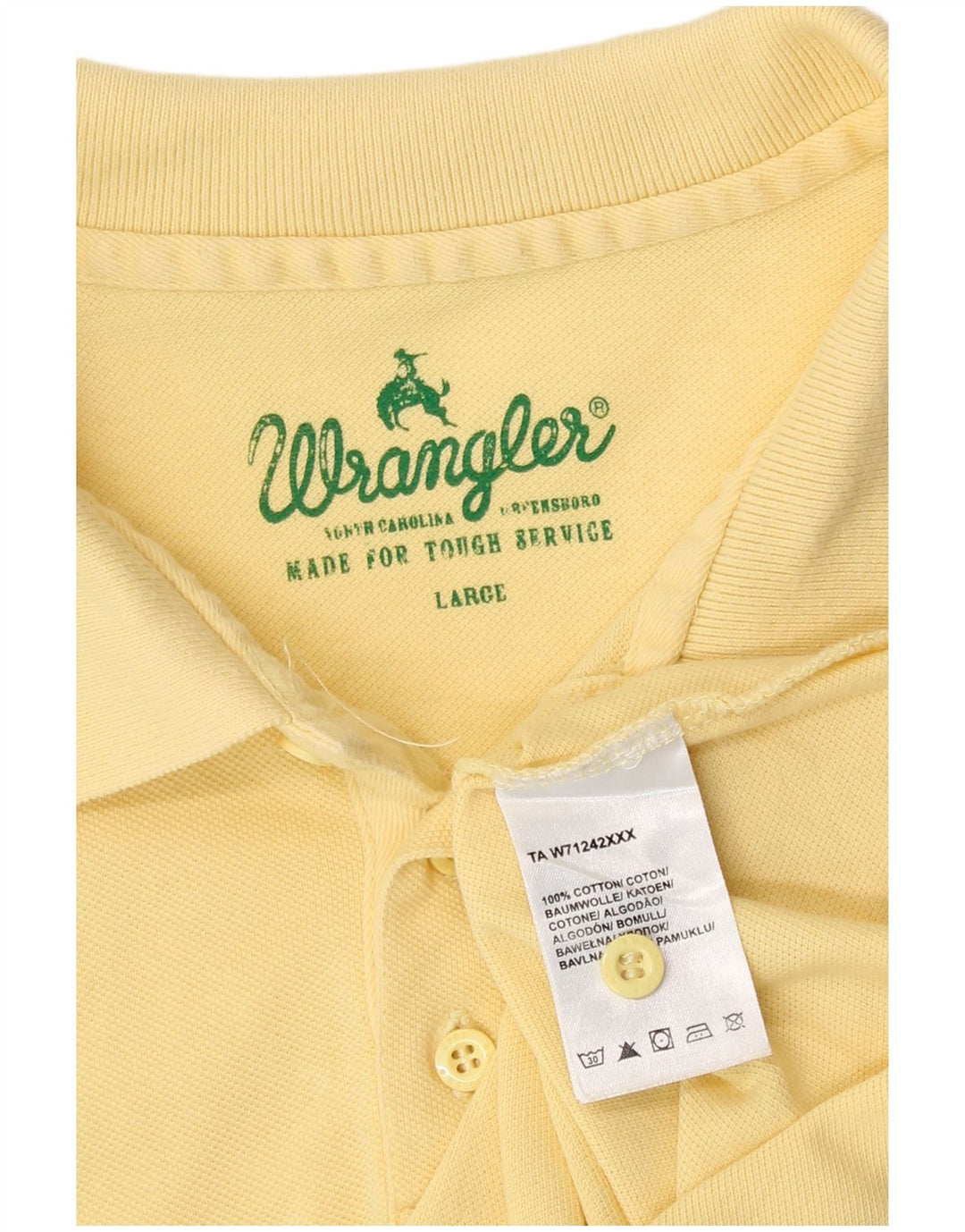 Polo da uomo Wrangler grande in cotone giallo