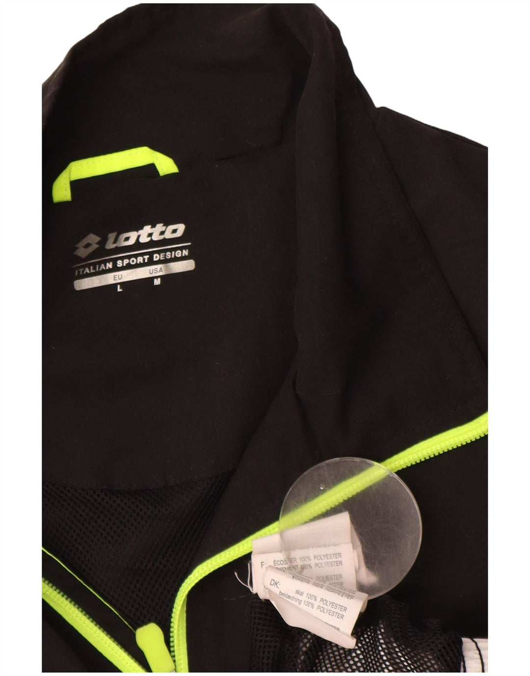 Giacca da ginnastica grafica da uomo Lotto, giacca in poliestere color block medio nero